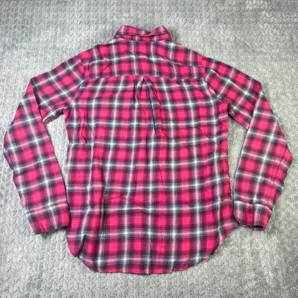 Hollister Womens Pink Plaid Flannel Button Down Shirt Long Sleeve Medium 3W2749 - Picture 8 of 10